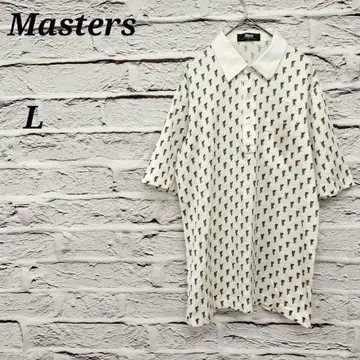 R4650 마스터즈 [ L ] 반팔 피케 셔츠 올 패턴 코튼 화이트