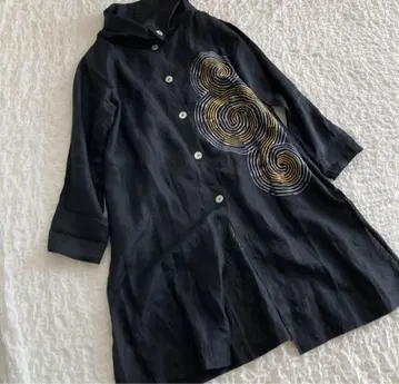 모드한 면 겉옷 튜닉 원피스 롱 셔츠