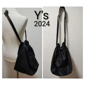 [새상품급] Y's 블랙 부드러운 소가죽 복조리 숄더백 2024년 모델