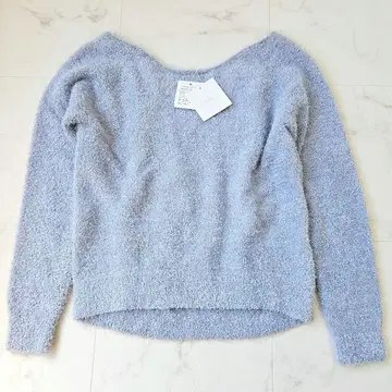[ 택 포함 새상품 ] eimy istoire 백v넥 니트 스웨터 블루