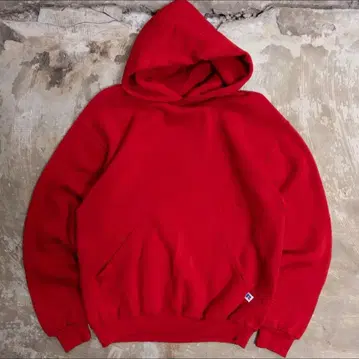 90년대 러셀 무지 블랭크 후드티 M 레드