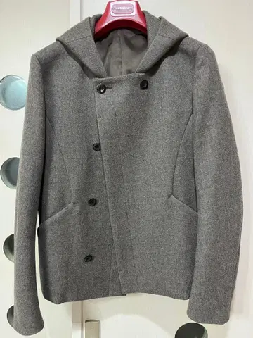 새상품급 ATTACHMENT 어태치먼트 후드 멜톤 숏 기장 코트 3