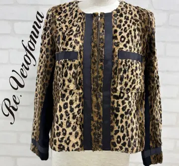 새상품급 Re.Verofonna 레오파드 무늬 노카라 자켓