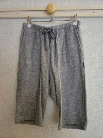 TAKEMURA 남녀 공용 그레이 파일 원단 숏팬츠 M 사이즈