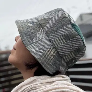 애쉬 그레이의 무늬 패치워크 모자 핸드메이드 1점 한정*
