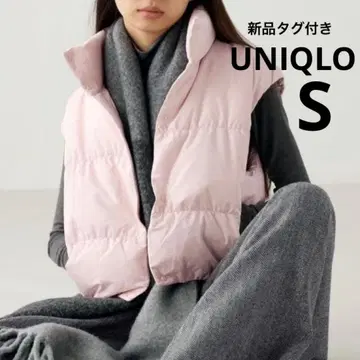택 포함 새상품 UNIQLO 유니클로C 다운 크롭 베스트 S 핑크