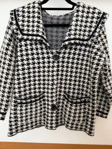 하운드 투스 패턴 자켓