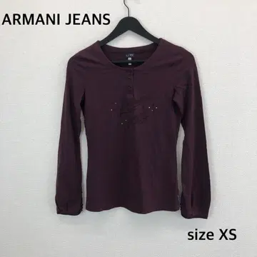 아르마니 ARMANI JEANS 버건디 긴팔 T셔츠 XS