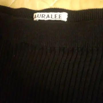 AURALEE 블랙 리브 타이트 스커트