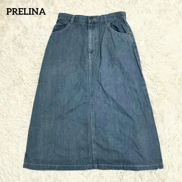 [ 프렐 ] 데님 플레어 스커트(F) 세탁 가능 캐주얼 청바지 블루