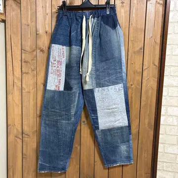 핸드메이드 메이드 데님 리메이크 팬츠 패치워크 맨투맨
