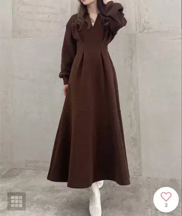 JUNOAH 키넥 속기모 머메이드 원피스(맨투맨) 브라운