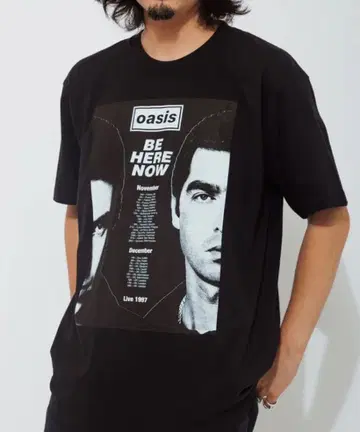 [새상품] oasis BE HERE NOW 티셔츠 블랙