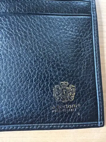 a.testoni 아 테스토니 장지갑 천연 가죽 블랙 이탈리아제