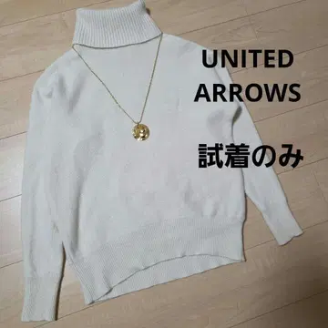 UNITED ARROWS 울 캐시미어 백 디자인 터틀넥 니트