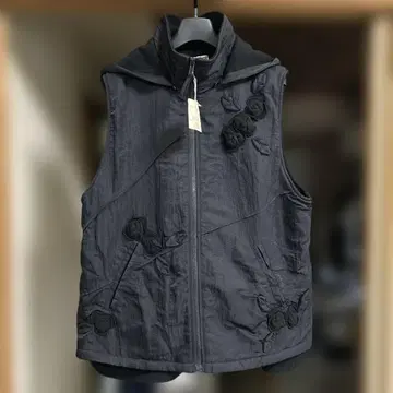 포테치노풍 베스트 플라워 모티브 입체 루즈한 사이즈 미사용 택 포함