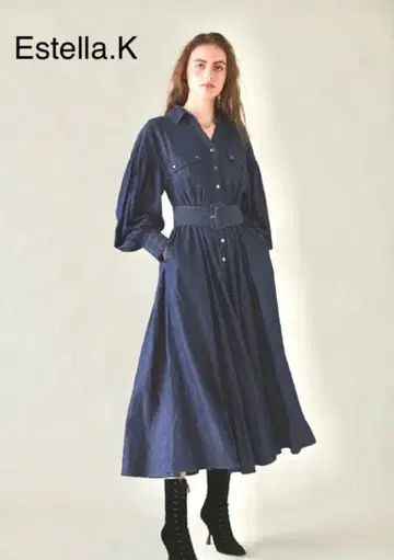Estella.K 데님 셔츠 원피스