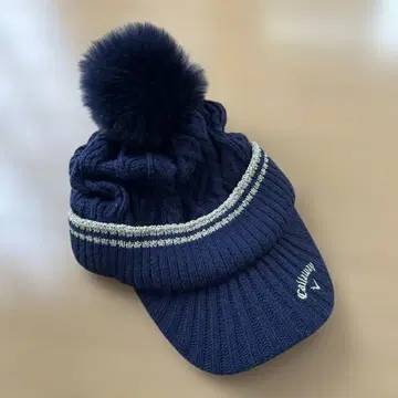 Callaway 폼폼 포함 니트 모자 네이비