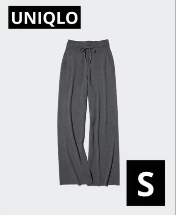 UNIQLO 그레이 워셔블 니트 리브 팬츠 S