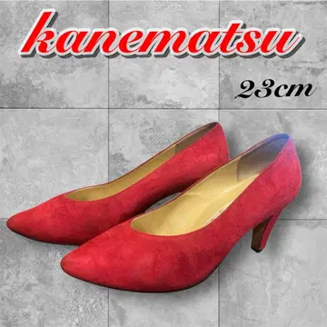 kanematsu 빨간색 스웨이드 하이힐 23cm
