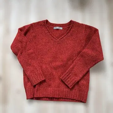 A DAY IN THE LIFE 빨간색 V넥 니트