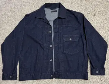 다크 네이비 데님 자켓 버튼 포함