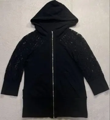 Adonisis 애도니시스 레이스 지퍼 후드티 블랙 절개