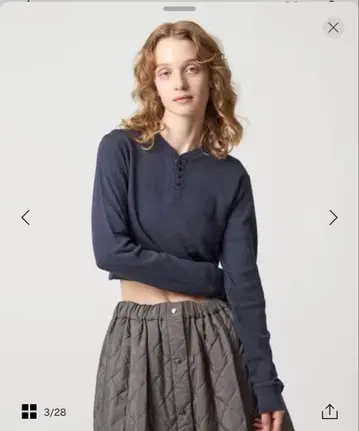 6 (ROKU) FAITH 네이비 헨리넥 T셔츠 FREE