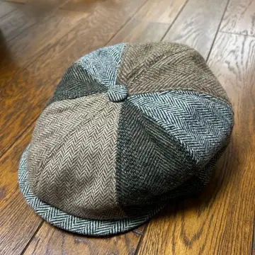 하운드 투스 패턴 헌팅 모자