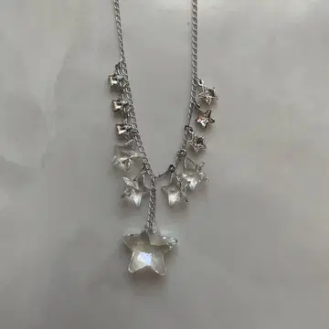 새상품, 미사용 별 모양 크리스탈 참 목걸이