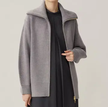 자유구 집업 니트 아우터 38사이즈 그레이