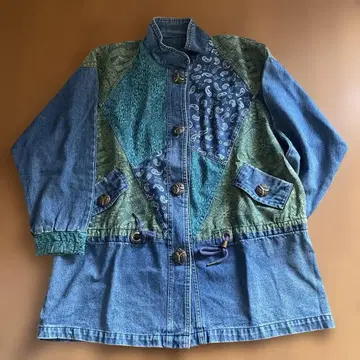 패치워크 디자인 데님 자켓