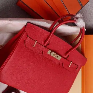 가죽제 레드 핸드백