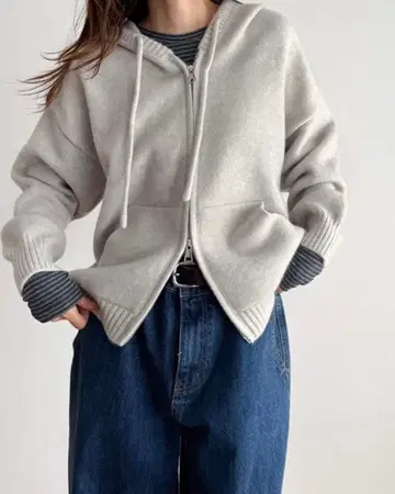 캐널진 El mar 소프트 니트 ZIP 후드티 canal jean