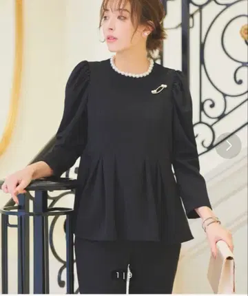 루일 에 부티크 펄 슬릿 세미 플레어 팬츠 셋업 LL 블랙