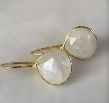 레인보우 문스톤 인도 주얼리 화이트