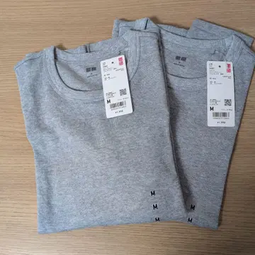 스무스 UNIQLO 스트레치 코튼 크루넥 T 그레이 M 2장