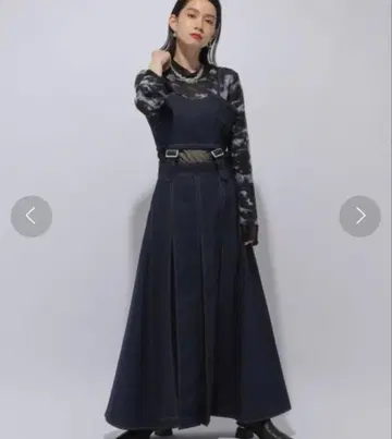 HARE 데님 뷔스티에 플리츠 스커트 셋업 뷔스티에