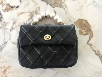 CRISTIANEAFFE 펄 핸들 블랙 핸드백