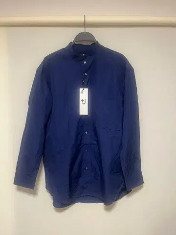 +J UNIQLO 질 샌더 유니클로 스탠드 카라 셔츠 네이비 M