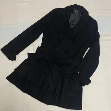 트렌치코트 블랙 밑단 프릴 11호 여성용