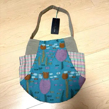 사토 섬유 Masaki Kyoko 꽃무늬 체크 토트백 양쪽 포켓