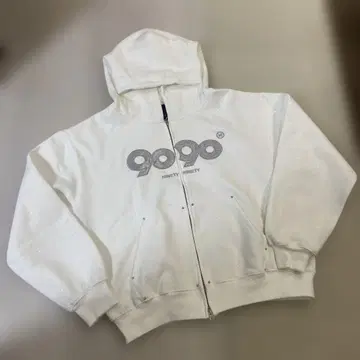 9090 후드티 L 화이트/실버