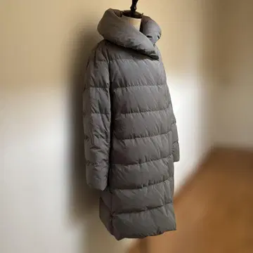 그레이 볼륨 옷깃 롱 다운 자켓