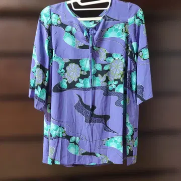 [ 새상품급 ] 시선당 시스루 꽃무늬 보라색 오부 소매 튜닉