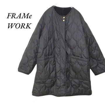 FRAMeWORK 보아 2WAY 지퍼 코트 네이비 프레임워크