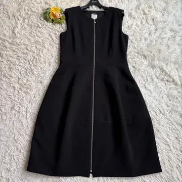 미사용급 르네 티어드 원피스 프론트 지퍼 까멜리아 블랙 36/M