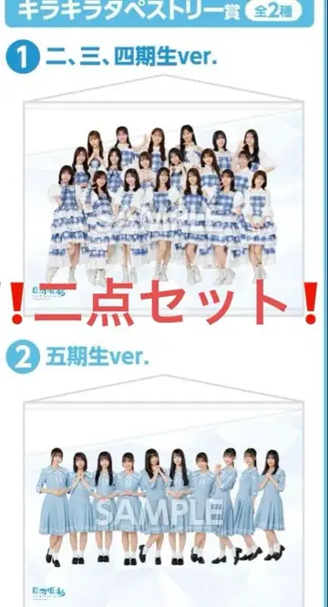 히나타자카46 로손 제일복권 반짝반짝 태피스트리 2개 세트