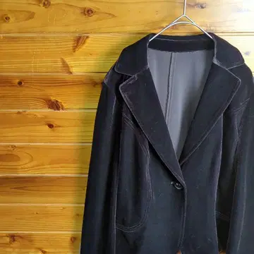 테일러드 자켓 벨로아 벨벳 브라운 가을/겨울 깔끔함 고급스러움 고급 M