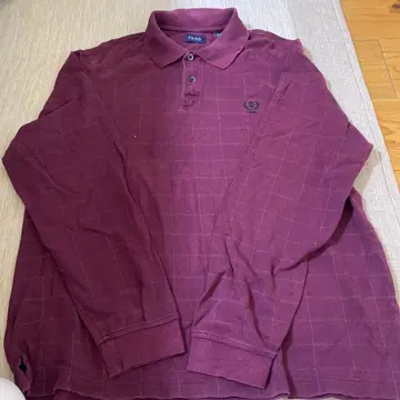 IZOD 버건디 긴팔 피케 셔츠 M